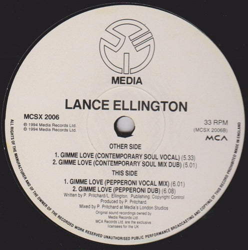 Lance Ellington : Gimme Love (12