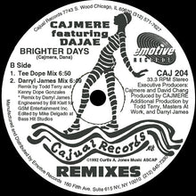 Load image into Gallery viewer, Cajmere Featuring Dajae* : Brighter Days (Remixes) (2x12")

