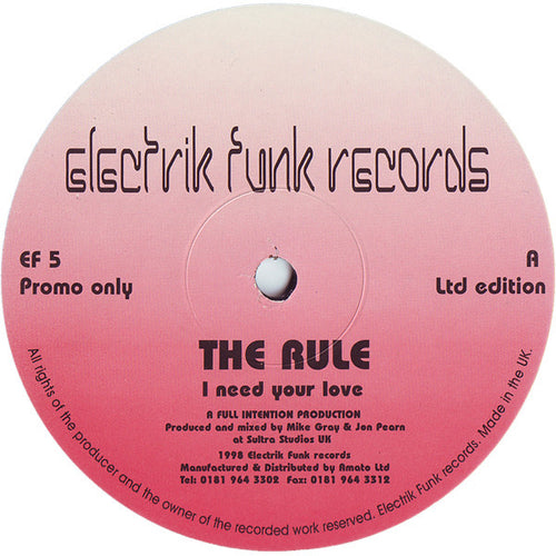 The Rule : I Need Your Love / Wired Up (12