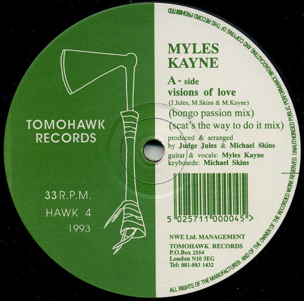 Myles Kayne : Visions Of Love (12