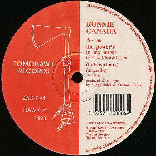 Ronnie Canada : The Power's In My Music (12