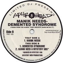 Load image into Gallery viewer, Aphrohead : Manik Needs &amp; Demented Syndrome Remixes (12&quot;, Ltd, Promo)
