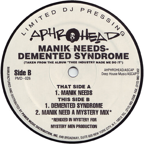 Aphrohead : Manik Needs & Demented Syndrome Remixes (12