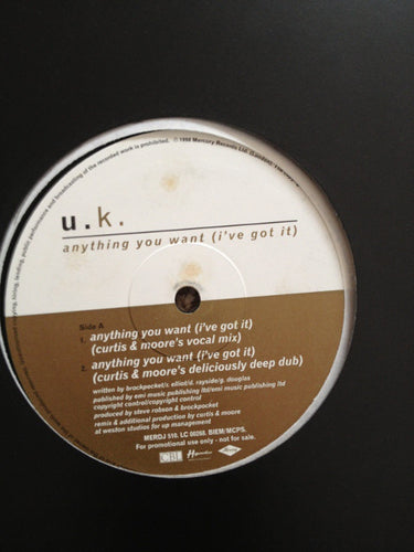 U.K.* : Anything You Want (I've Got It) (12