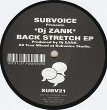 Load image into Gallery viewer, DJ Zank : Back Stretch EP (12", EP)
