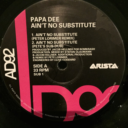 Papa Dee : Ain't No Substitute (12