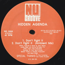 Load image into Gallery viewer, Hidden Agenda (2) : Don't Fight It / You Can't  Run (12")
