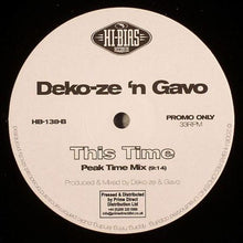 Load image into Gallery viewer, Deko-Ze &#39;N Gavo : This Time  (12&quot;, Promo)
