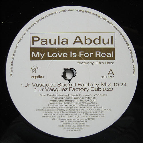 Paula Abdul : My Love Is For Real (12