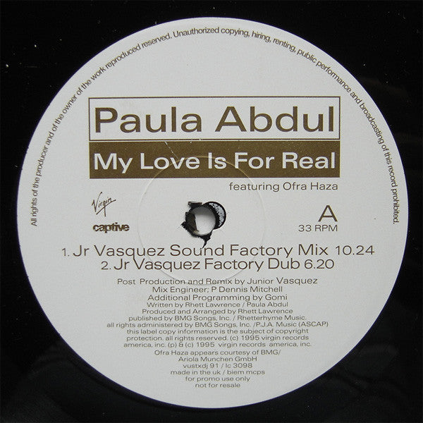 Paula Abdul : My Love Is For Real (12