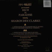 Load image into Gallery viewer, FPI Project Featuring Sharon Dee Clarke : Rich In Paradise "Going Back To My Roots" (Vocal And Instrumental Remixes) (12")
