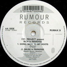 Load image into Gallery viewer, FPI Project Featuring Sharon Dee Clarke : Rich In Paradise "Going Back To My Roots" (Vocal And Instrumental Remixes) (12")
