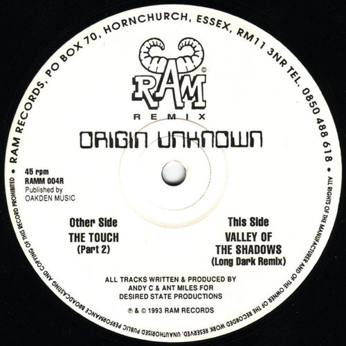 Origin Unknown : The Touch / Valley Of The Shadows (Remixes) (12