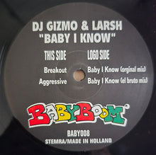 Load image into Gallery viewer, DJ Gizmo &amp; Larsh : Baby I Know (12")
