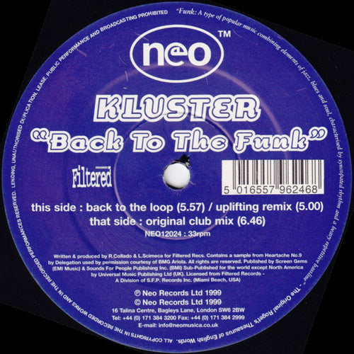 Kluster : Back To The Funk (12