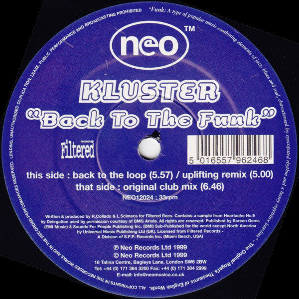 Kluster : Back To The Funk (12