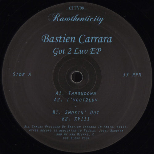 Bastien Carrara : Got 2 Luv EP (12