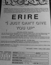 Load image into Gallery viewer, Erire : I Just Can&#39;t Give You Up (12&quot;, Promo)
