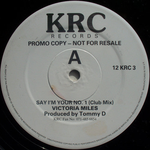 Victoria Miles : Say I'm Your No. 1 (12