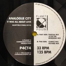 Load image into Gallery viewer, Analogue City : It Was All About Love (12&quot;)
