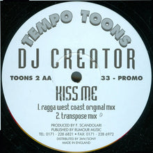 Load image into Gallery viewer, DJ Creator (2) : Kiss Me (12&quot;, Promo)
