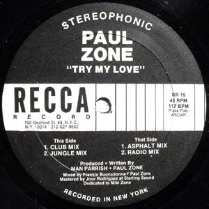 Paul Zone : Try My Love (12