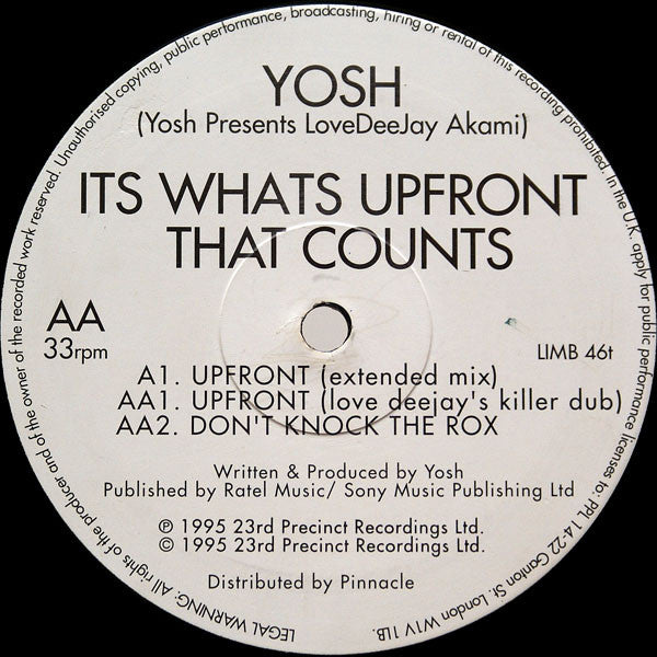Yosh Presents LoveDeeJay Akami* : Its Whats Upfront That Counts (12