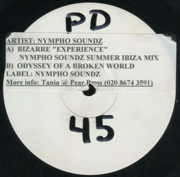 Bazaar / Nympho Soundz : Experience (Nympho Soundz Summer Ibiza Mix) / Odyssey Of A Broken World (12