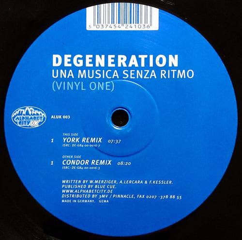 Degeneration : Una Musica Senza Ritmo (Vinyl One) (12