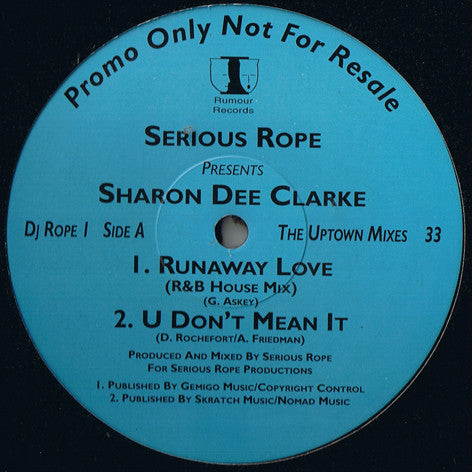 Serious Rope Presents Sharon Dee Clarke : Runaway Love (12