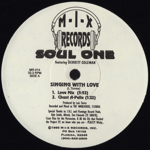 Soul One (3) Featuring Derritt Coleman : Singing With Love (12