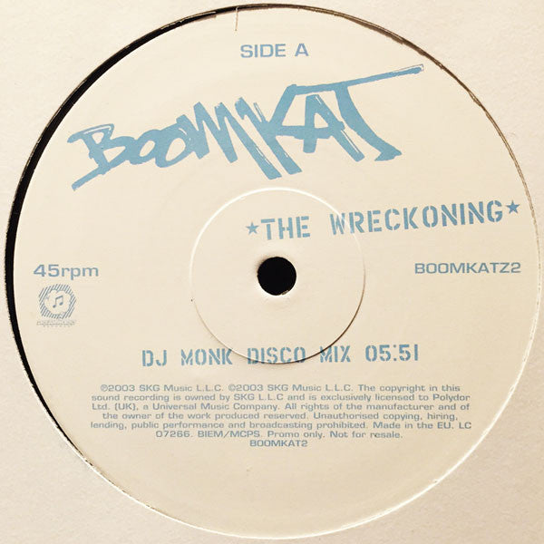 Boomkat : The Wreckoning (DJ Monk Disco Mix) (12