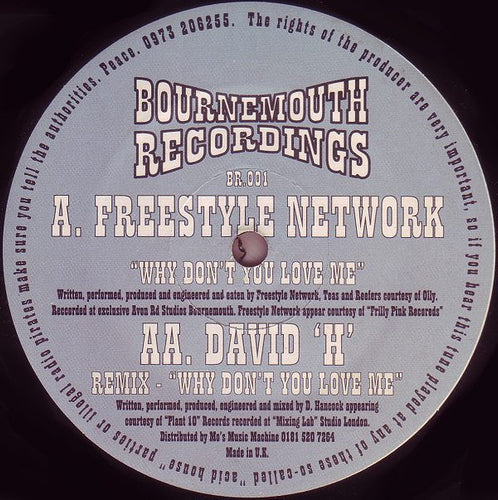 Freestyle Network / David 'H'* : Why Don't You Love Me (12