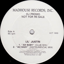 Load image into Gallery viewer, Lil&#39; Justin : Ah Baby / Trace (12&quot;, Promo)
