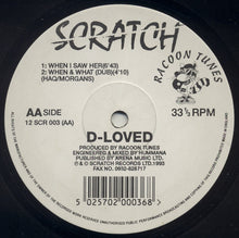 Load image into Gallery viewer, D-loved : What You Hear / When I Saw Her / When &amp; What (Dub) (12&quot;, Single)
