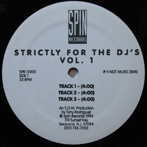 Tony Rodriguez : Strictly For The DJ's Vol.1 (12