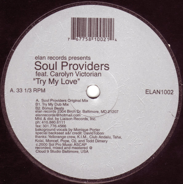 Soul Providers Feat. Carolyn Victorian : Try My Love (12