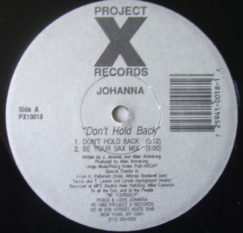 Johanna* : Don't Hold Back (12