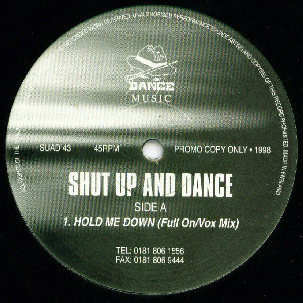 Shut Up And Dance* : Hold Me Down (12