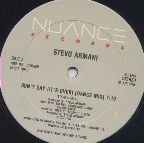 Stevo Armani : Don't Say (It's Over) (12