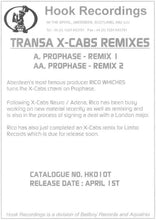Load image into Gallery viewer, Transa : Prophase (X-Cabs Remixes) (12&quot;, Promo, W/Lbl, Sti)
