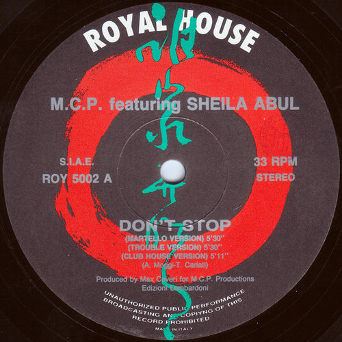 M.C.P. (2) featuring Sheila Abul : Don't Stop (12