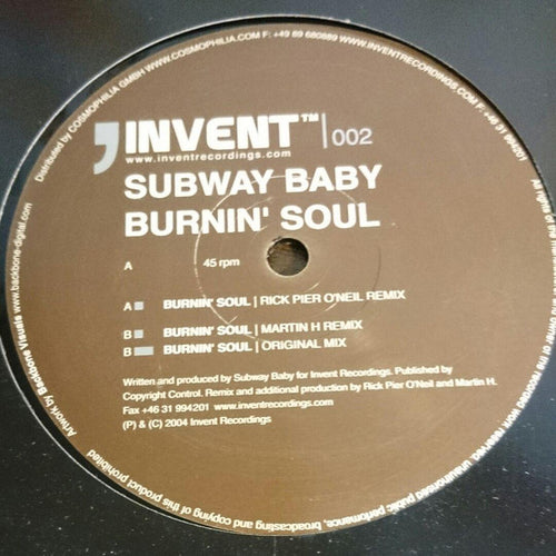 Subway Baby : Burnin' Soul (12