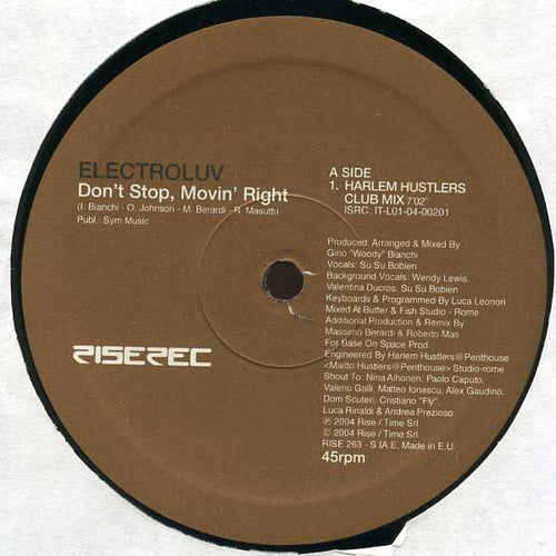 Electroluv : Don't Stop, Movin' Right (12