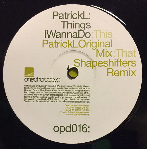 Patrick L : Things I Wanna Do (12