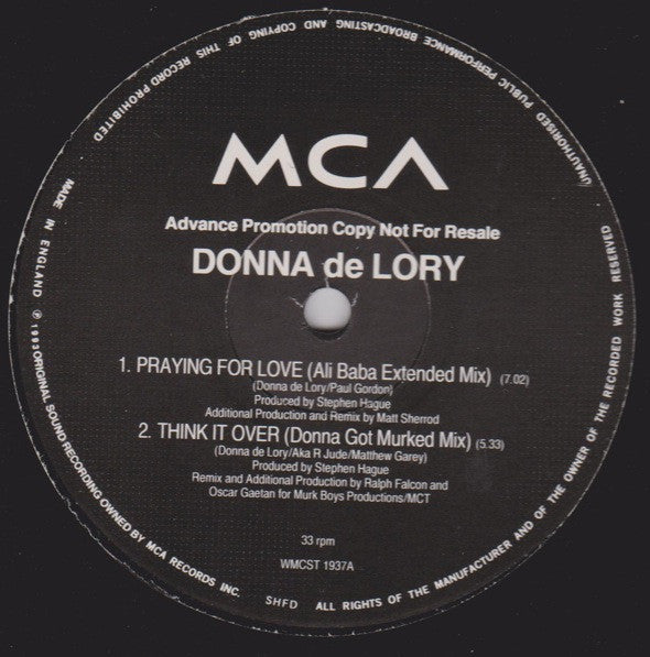 Donna de Lory : Praying For Love (12