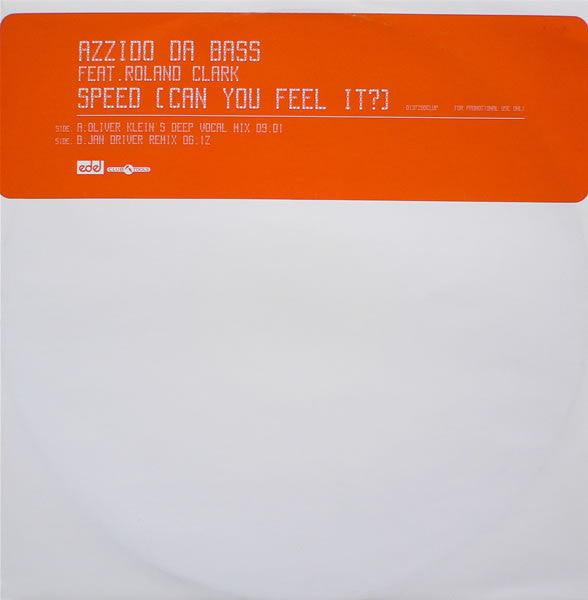 Azzido Da Bass : Speed (Can You Feel It?) (12