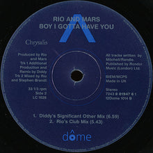 Load image into Gallery viewer, Rio &amp; Mars : Boy I Gotta Have You (12&quot;)
