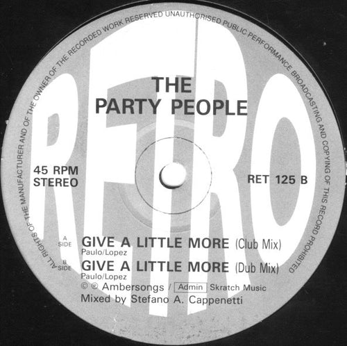 The Party People : Give A Little More (12