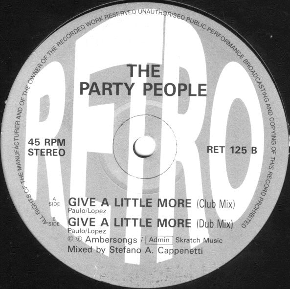 The Party People : Give A Little More (12